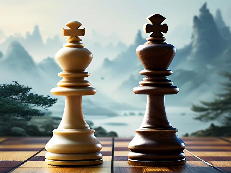 代理IP与独享IP对比的棋盘示意图，展示网络加速中的选择策略。_1