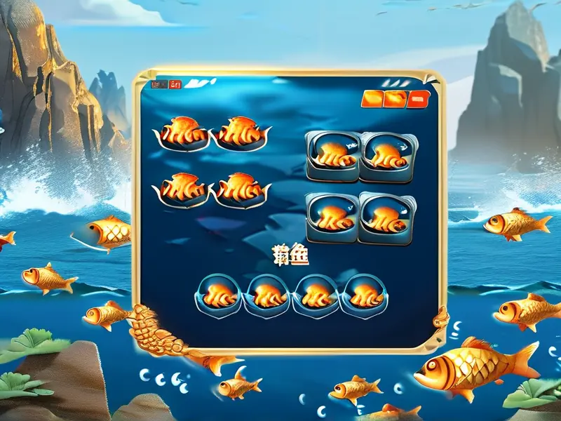 捕鱼大作战多账号登录界面展示，海洋背景和鱼群元素_1