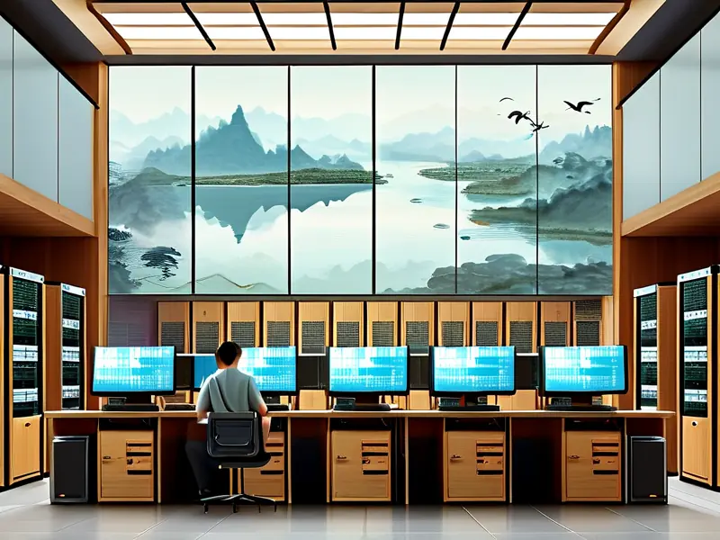 中国风代理服务器机房内部场景_1